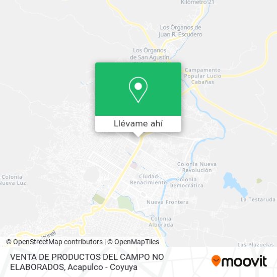 Mapa de VENTA DE PRODUCTOS DEL CAMPO NO ELABORADOS