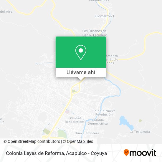 Mapa de Colonia Leyes de Reforma