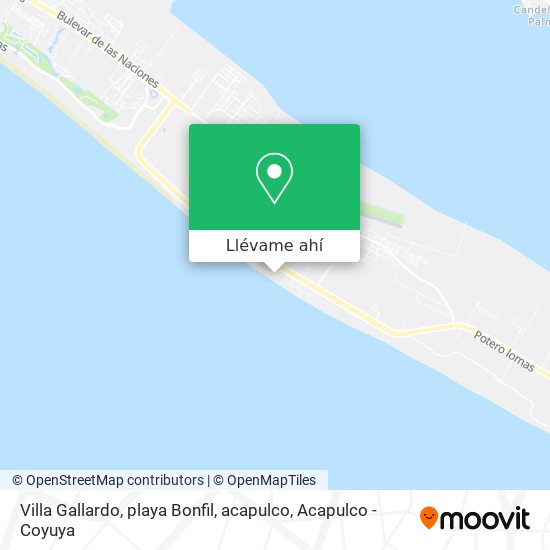Mapa de Villa Gallardo, playa Bonfil, acapulco