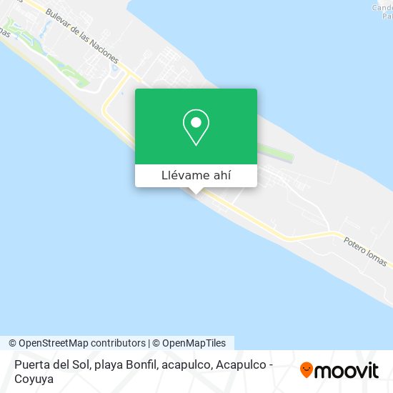 Mapa de Puerta del Sol, playa Bonfil, acapulco