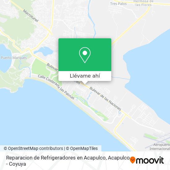 Mapa de Reparacion de Refrigeradores en Acapulco