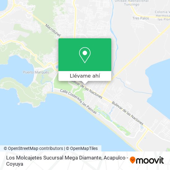 Mapa de Los Molcajetes Sucursal Mega Diamante