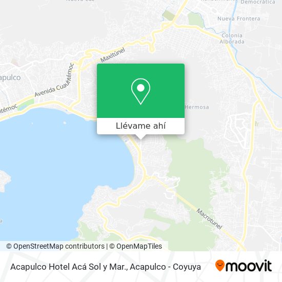 Mapa de Acapulco Hotel Acá Sol y Mar.