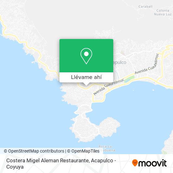 Mapa de Costera Migel Aleman Restaurante