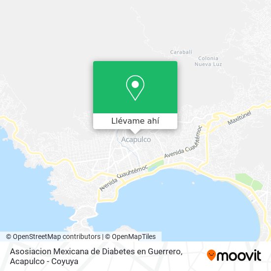 Mapa de Asosiacion Mexicana de Diabetes en Guerrero