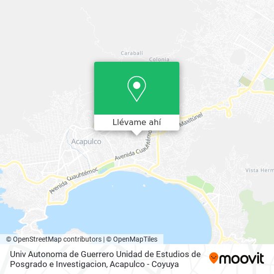 Mapa de Univ Autonoma de Guerrero Unidad de Estudios de Posgrado e Investigacion