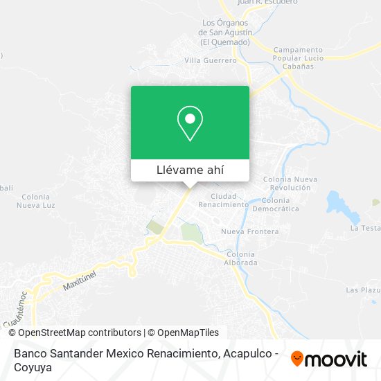Mapa de Banco Santander Mexico Renacimiento