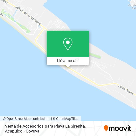 Mapa de Venta de Accesorios para Playa La Sirenita