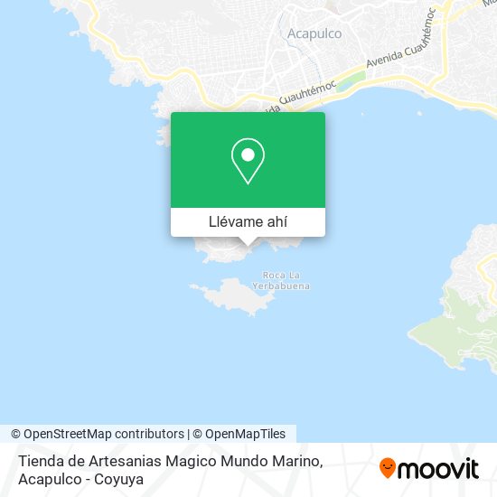 Mapa de Tienda de Artesanias Magico Mundo Marino