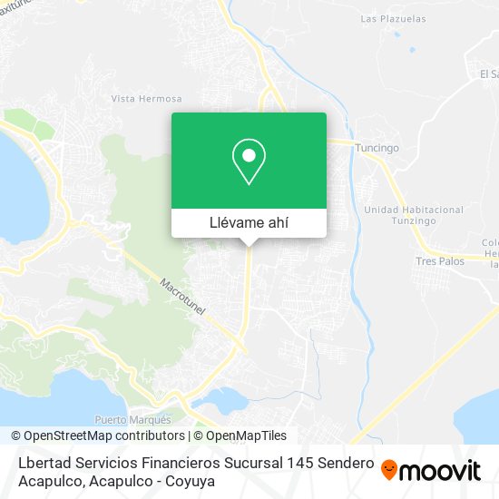 Mapa de Lbertad Servicios Financieros Sucursal 145 Sendero Acapulco