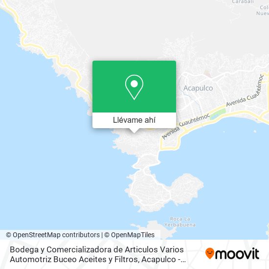 Mapa de Bodega y Comercializadora de Articulos Varios Automotriz Buceo Aceites y Filtros