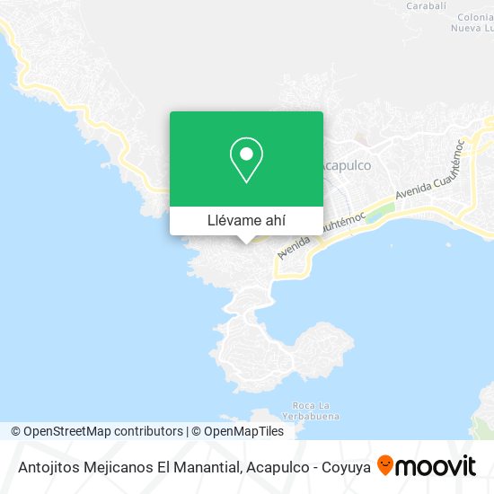Mapa de Antojitos Mejicanos El Manantial