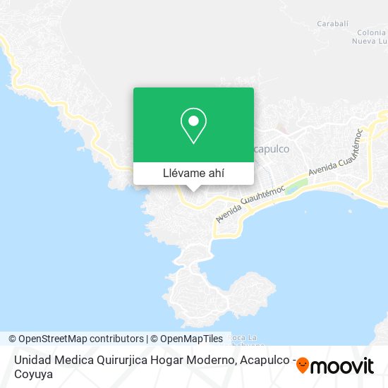 Mapa de Unidad Medica Quirurjica Hogar Moderno