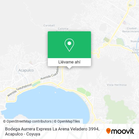 Mapa de Bodega Aurrera Express La Arena Veladero 3994