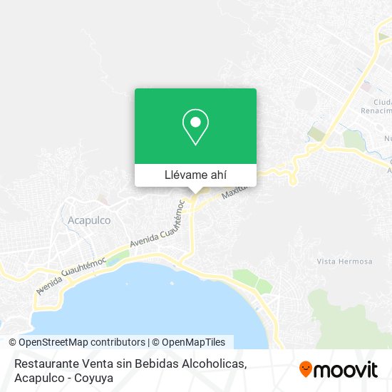 Mapa de Restaurante Venta sin Bebidas Alcoholicas