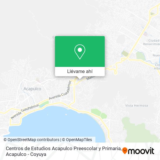 Mapa de Centros de Estudios Acapulco Preescolar y Primaria