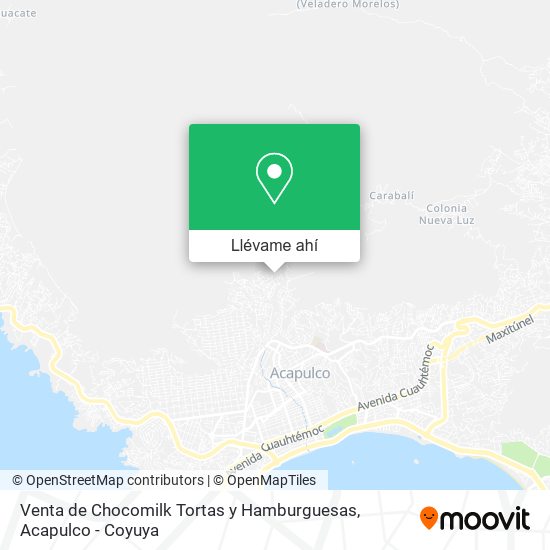 Mapa de Venta de Chocomilk Tortas y Hamburguesas