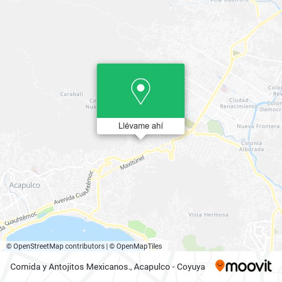Mapa de Comida y Antojitos Mexicanos.