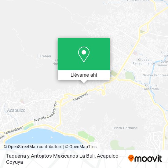 Mapa de Taqueria y Antojitos Mexicanos La Buli