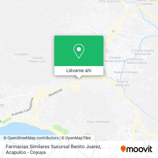 Mapa de Farmacias Similares Sucursal Benito Juarez