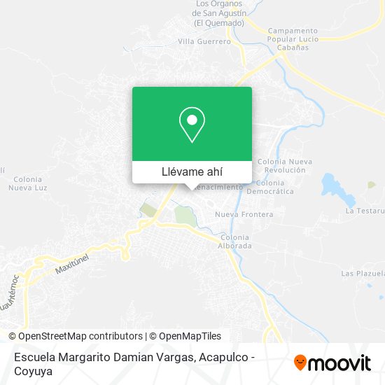 Mapa de Escuela Margarito Damian Vargas