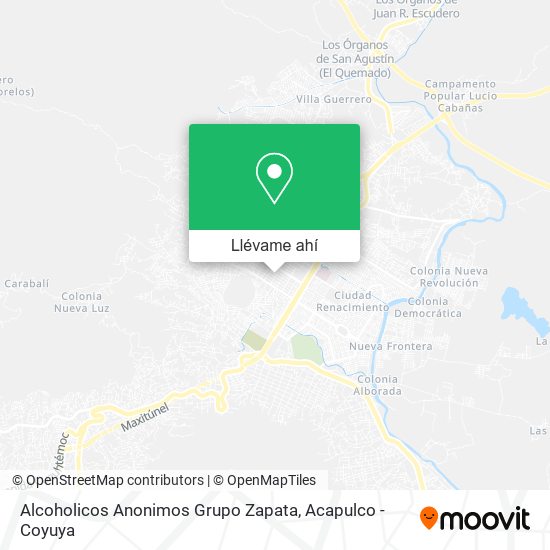 Mapa de Alcoholicos Anonimos Grupo Zapata