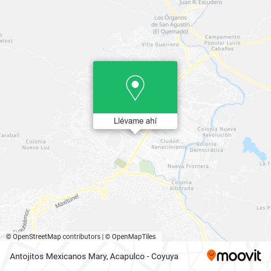 Mapa de Antojitos Mexicanos Mary