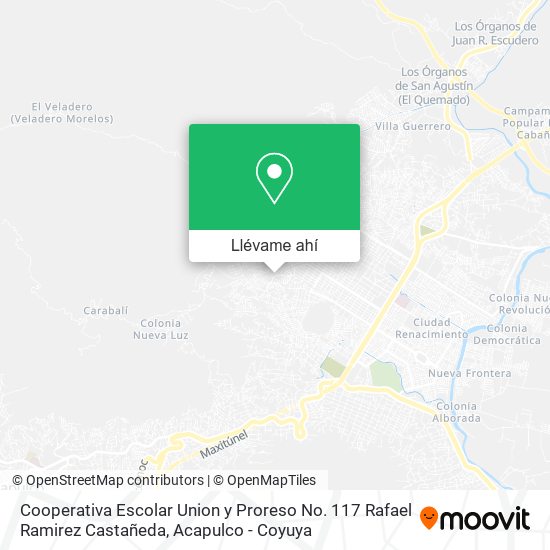 Mapa de Cooperativa Escolar Union y Proreso No. 117 Rafael Ramirez Castañeda