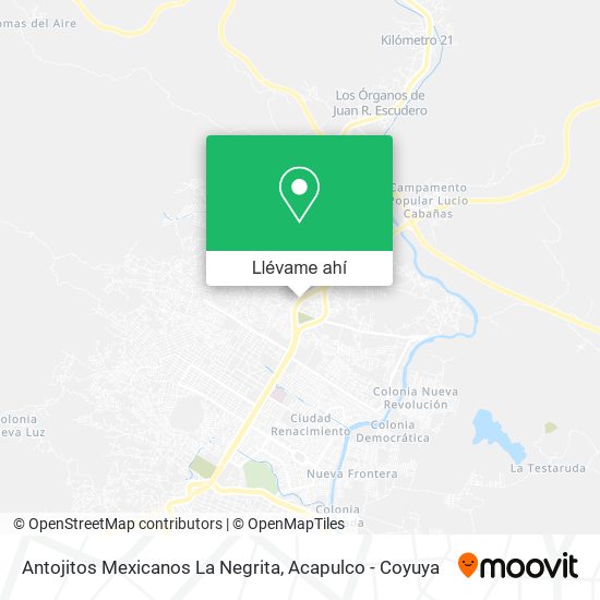 Mapa de Antojitos Mexicanos La Negrita