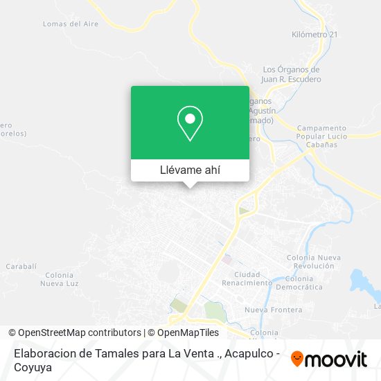 Mapa de Elaboracion de Tamales para La Venta .