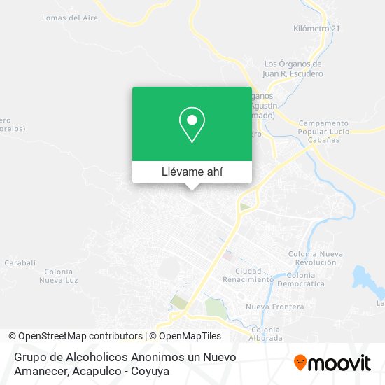 Mapa de Grupo de Alcoholicos Anonimos un Nuevo Amanecer