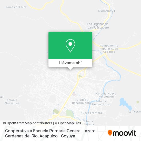 Mapa de Cooperativa a Escuela Primaria General Lazaro Cardenas del Rio