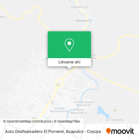 Mapa de Auto Deshuesadero El Porvenir