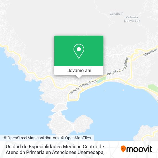 Mapa de Unidad de Especialidades Medicas Centro de Atención Primaria en Atenciones Unemecapa