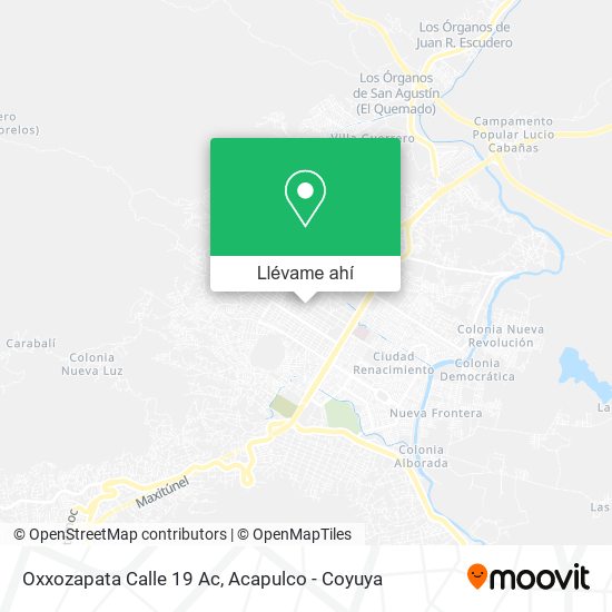 Mapa de Oxxozapata Calle 19 Ac