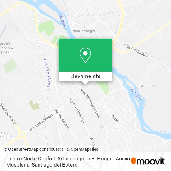 Mapa de Centro Norte Confort Artículos para El Hogar - Anexo Mueblería