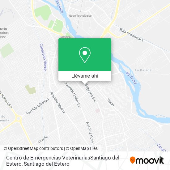 Mapa de Centro de Emergencias VeterinariasSantiago del Estero