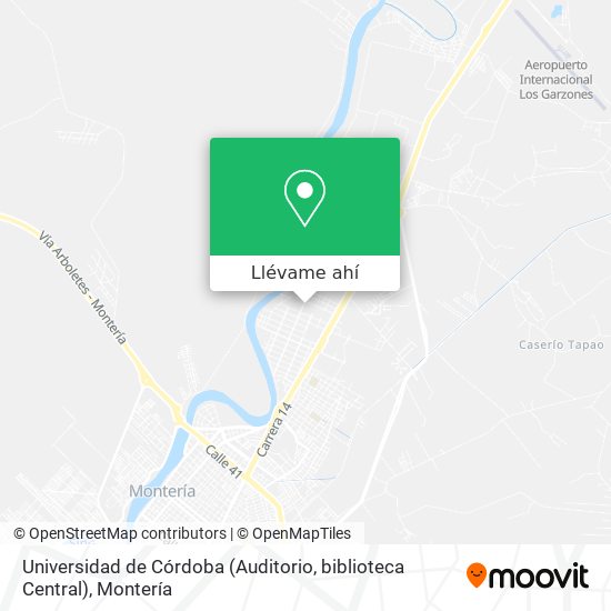 Mapa de Universidad de Córdoba (Auditorio, biblioteca Central)