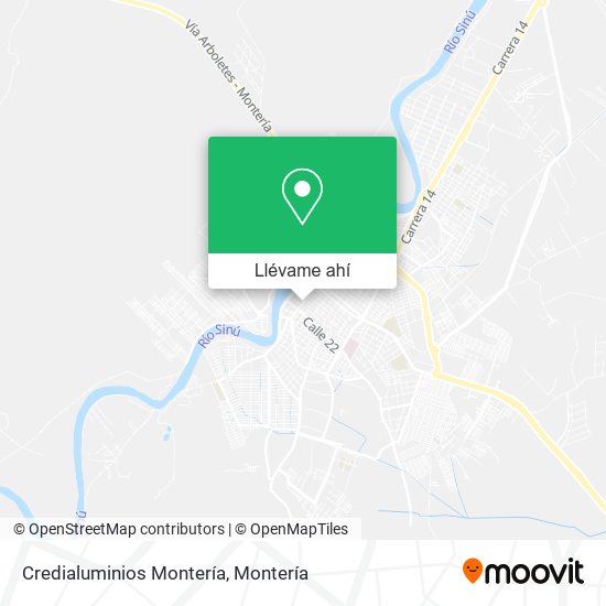 Mapa de Credialuminios Montería