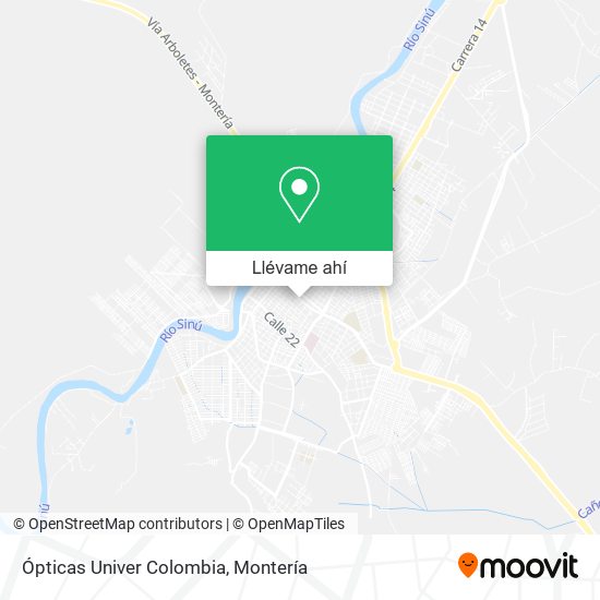 Mapa de Ópticas Univer Colombia