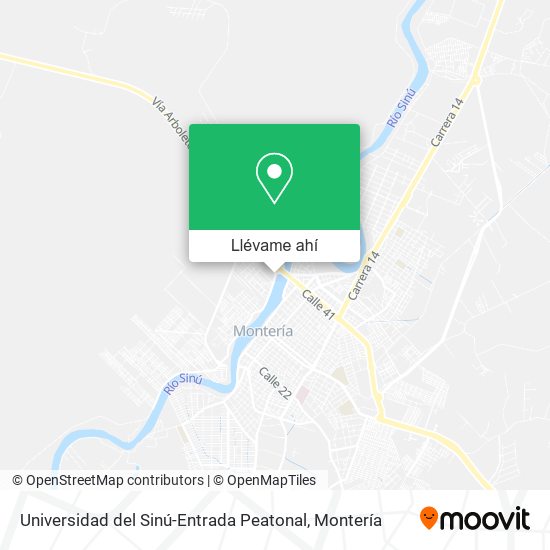 Mapa de Universidad del Sinú-Entrada Peatonal