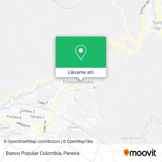 Mapa de Banco Popular Colombia