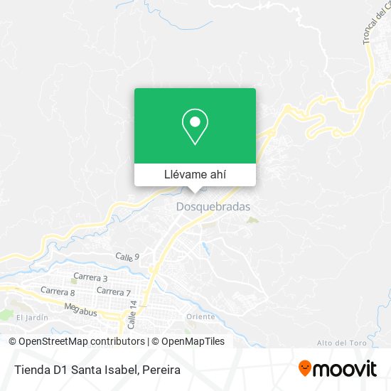 Mapa de Tienda D1 Santa Isabel