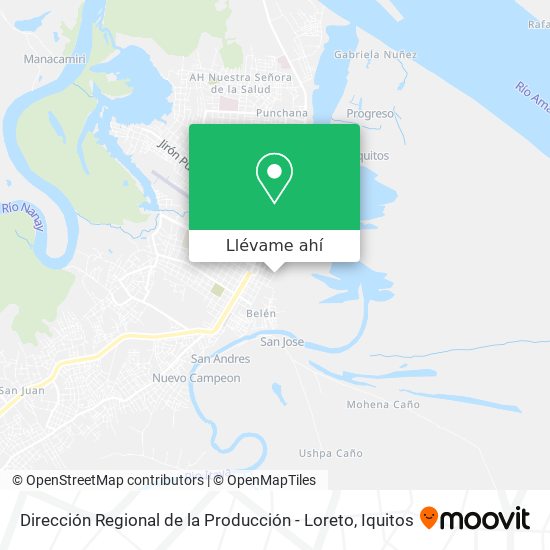 Mapa de Dirección Regional de la Producción - Loreto