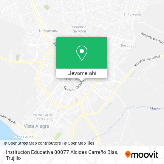 Mapa de Institución Educativa 80077 Alcides Carreño Blas