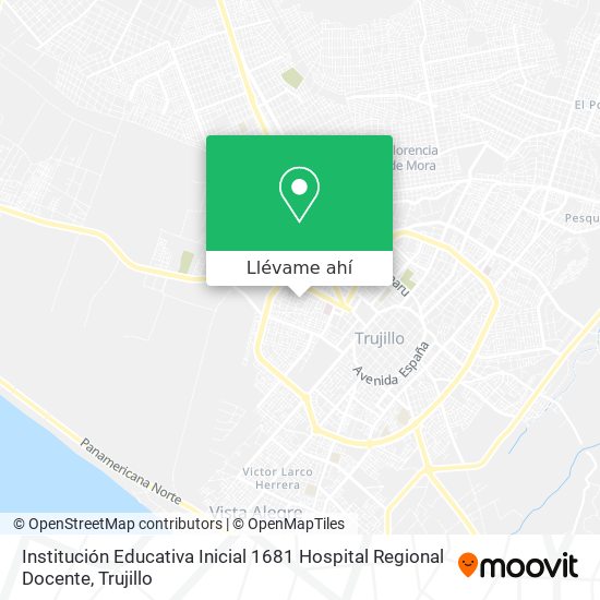 Mapa de Institución Educativa Inicial 1681 Hospital Regional Docente