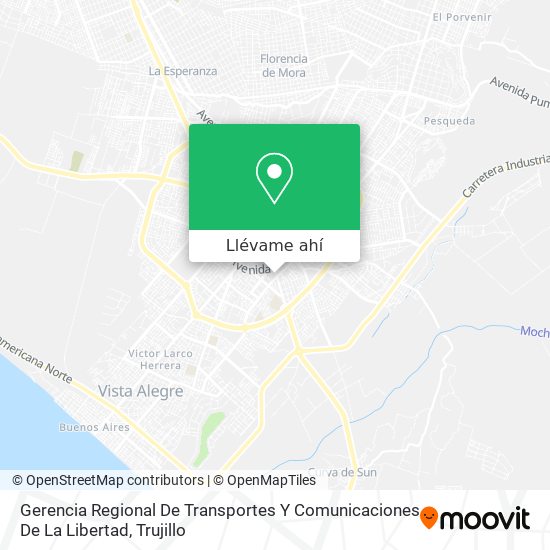 Mapa de Gerencia Regional De Transportes Y Comunicaciones De La Libertad