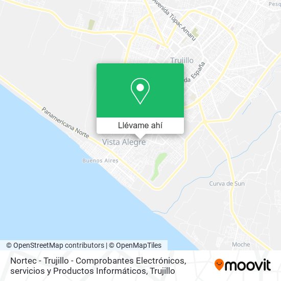 Mapa de Nortec - Trujillo - Comprobantes Electrónicos, servicios y Productos Informáticos