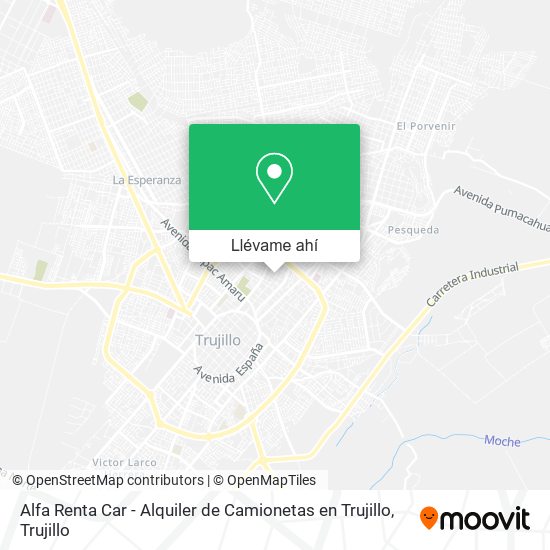 Mapa de Alfa Renta Car - Alquiler de Camionetas en Trujillo