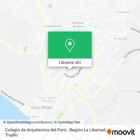 Mapa de Colegio de Arquitectos del Perú - Región La Libertad